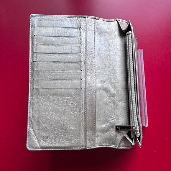 CHANEL Cambon Quilted Metallic Silver Long Bifold Wallet w/ COA in EUC - Picture 6 of 15